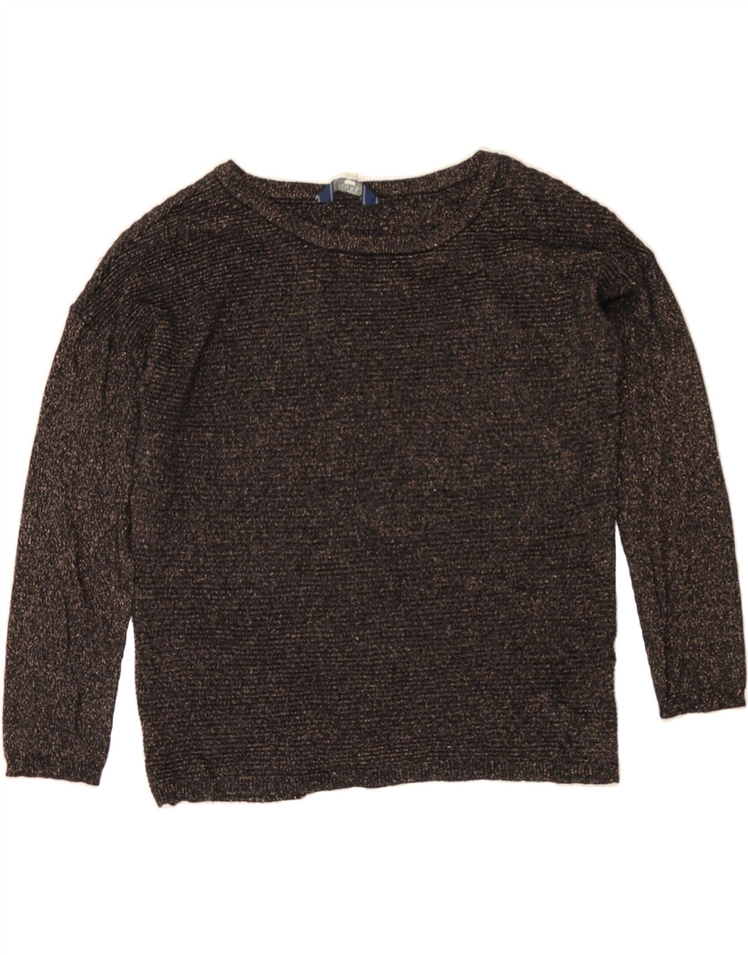 JULES Womens Oversized Boat Neck Jumper Sweater UK 10 Small  Black Flecked Vintage Jules and Second-Hand Jules from Messina Hembry 