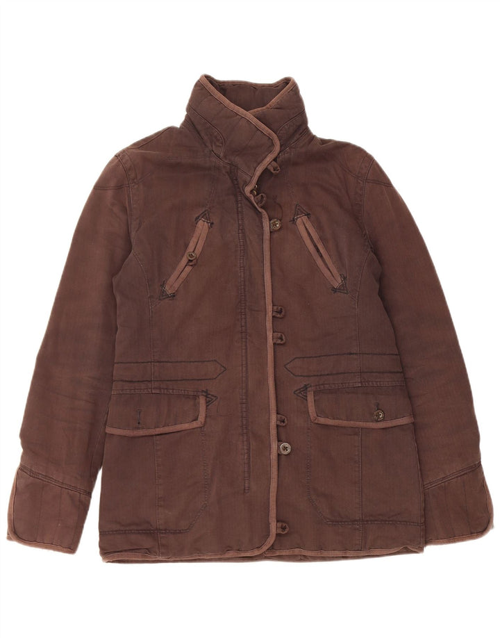 Giacca a vento da donna Levi's UK 10 piccola spina di pesce marrone