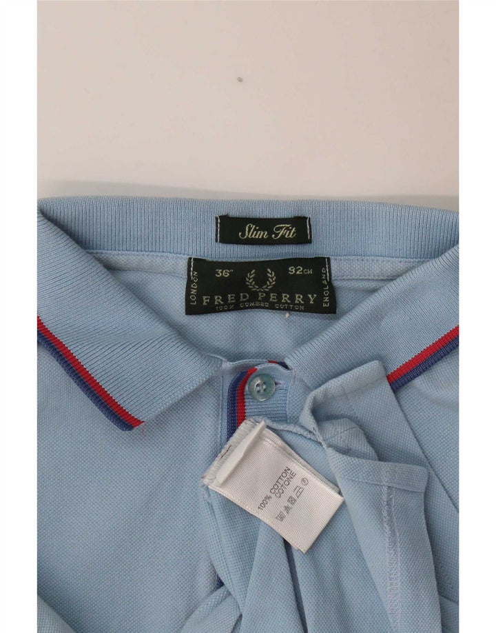 Polo da uomo slim fit Fred Perry piccola in cotone blu