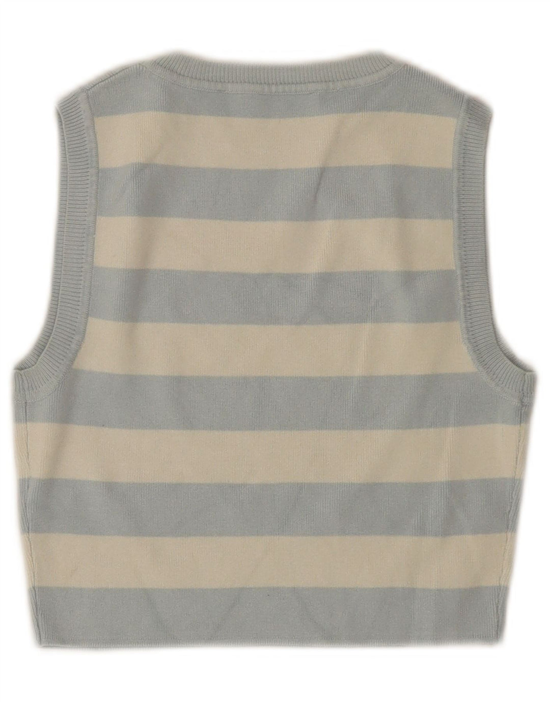 Canotta corta da donna ZARA UK 12 Viscosa a righe blu medio