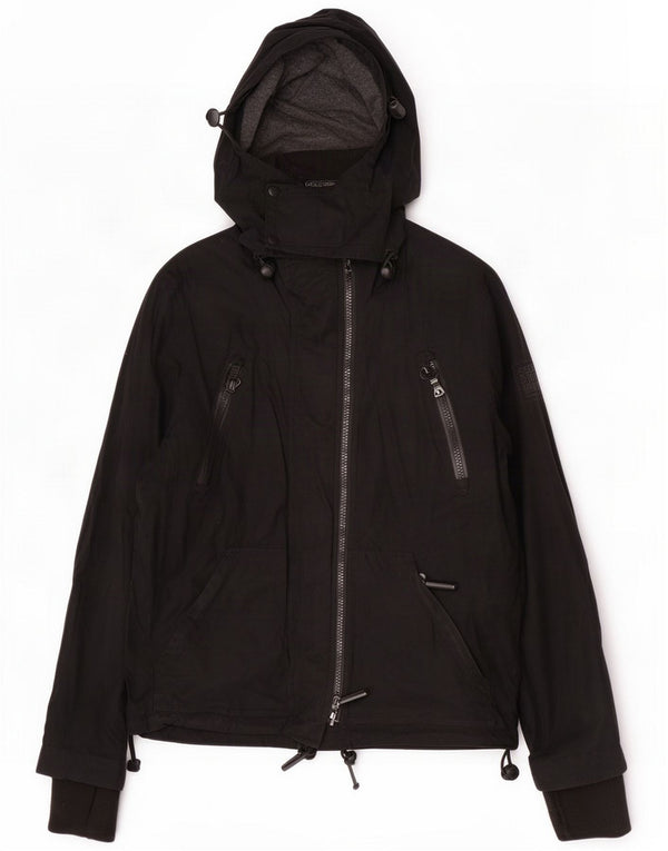 Superdry Giacca a vento con cappuccio da donna UK 42 XL Nero Poliestere