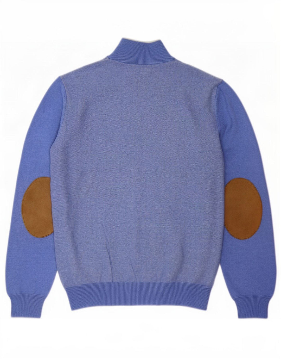 Massimo Dutti Maglione da uomo con zip e collo grande in cotone blu