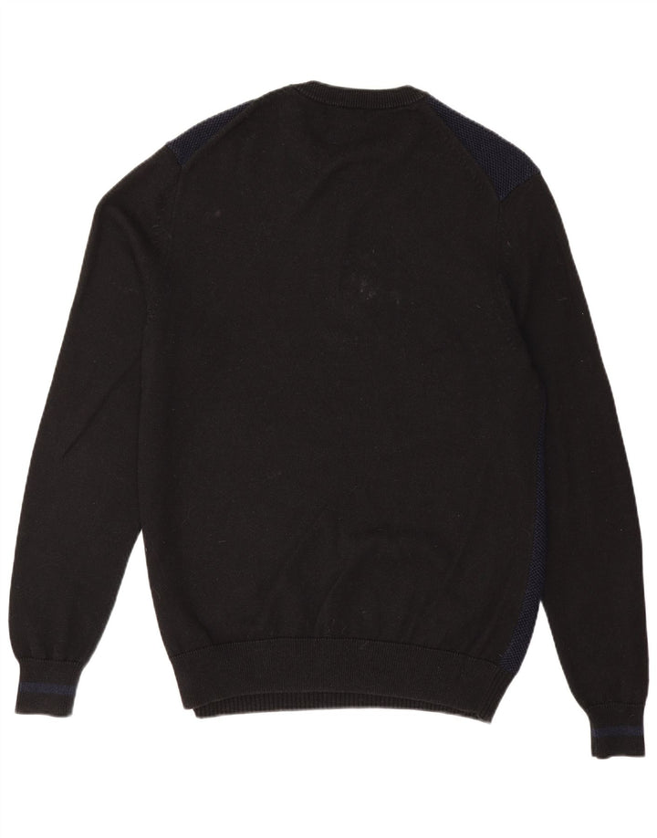 Maglione girocollo da uomo Fred Perry, grande, in lana color block blu navy