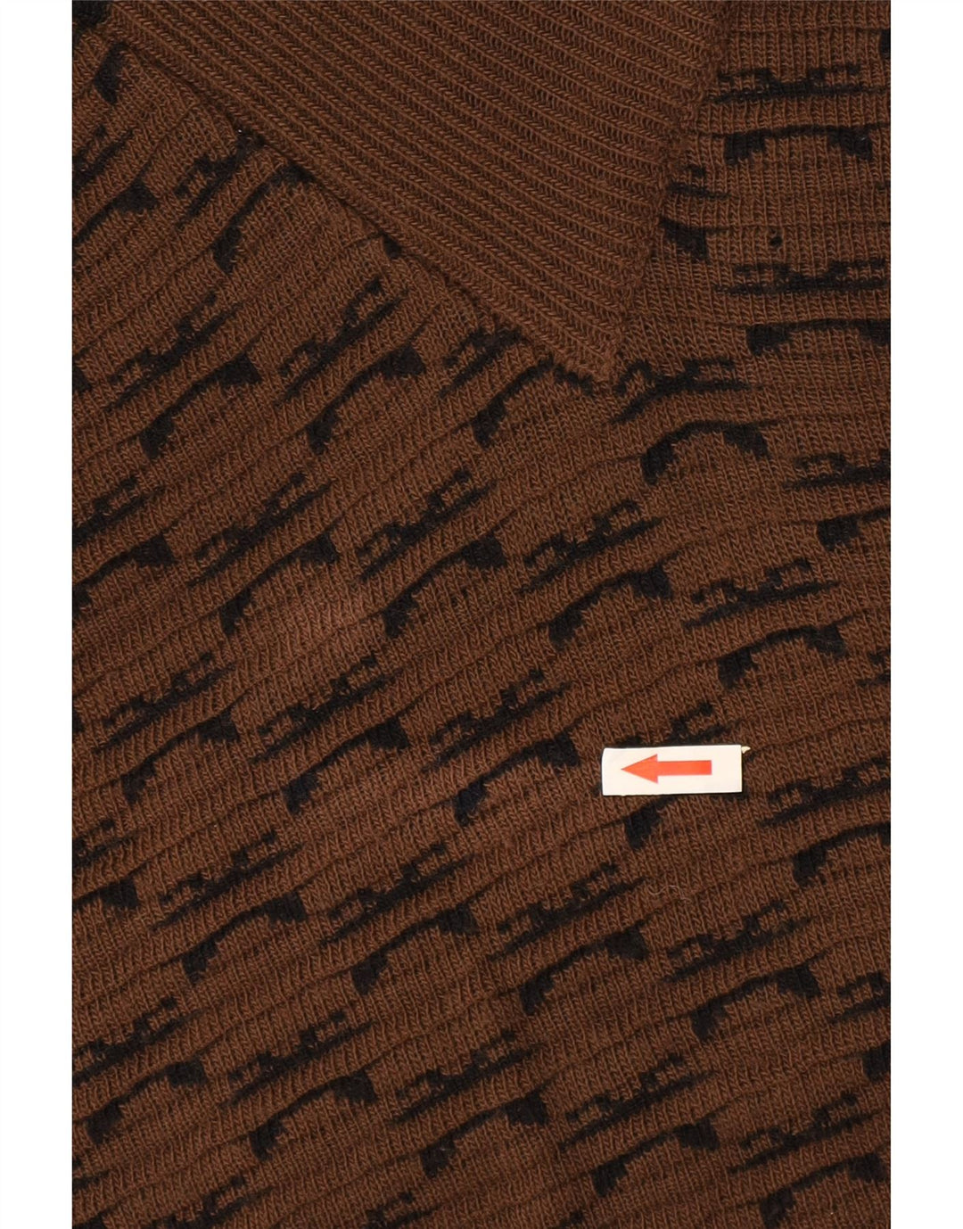 Maglione da uomo con collo a scialle Brian Scott XL Acrilico geometrico marrone