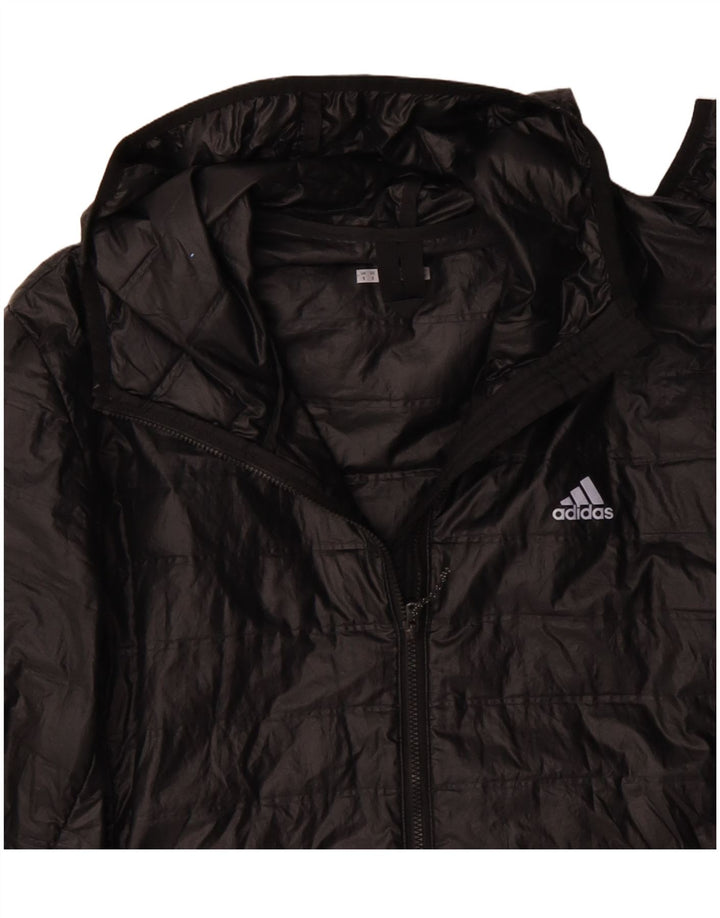 Giubbotto bomber con cappuccio da uomo Adidas UK 36 piccolo poliestere nero