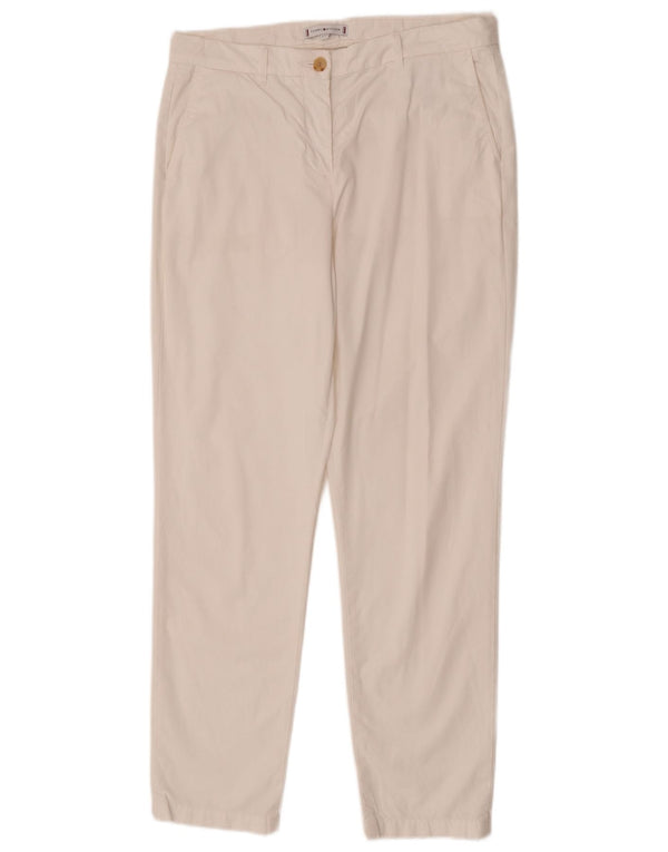 Pantaloni chino dritti da donna Tommy Hilfiger UK 12 Medium W32 L29 Bianco