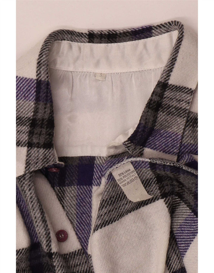 Camicia vintage da uomo oversize in flanella Piccolo poliestere scozzese multicolore