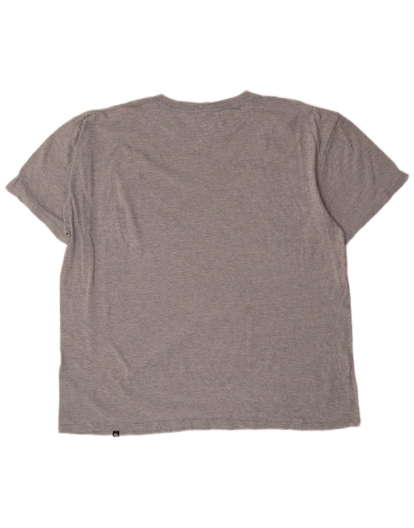 T-shirt grafica da uomo con vestibilità regolare Quiksilver XL in cotone chiazzato grigio