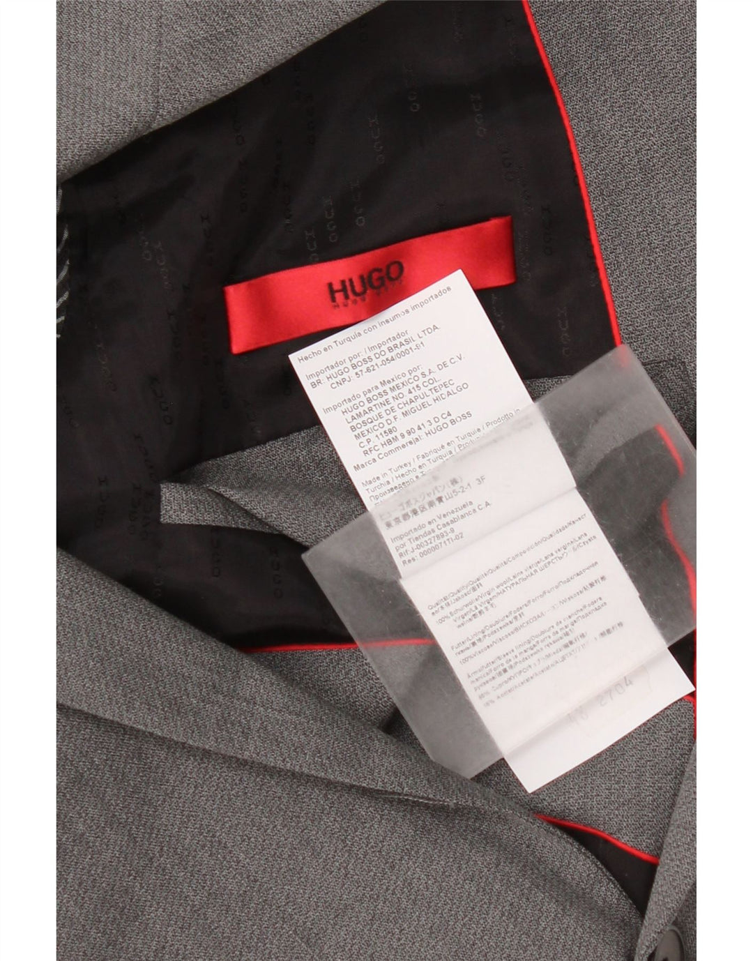 Giacca blazer da uomo a 2 bottoni Hugo Boss EU 48 Lana vergine grigio medio