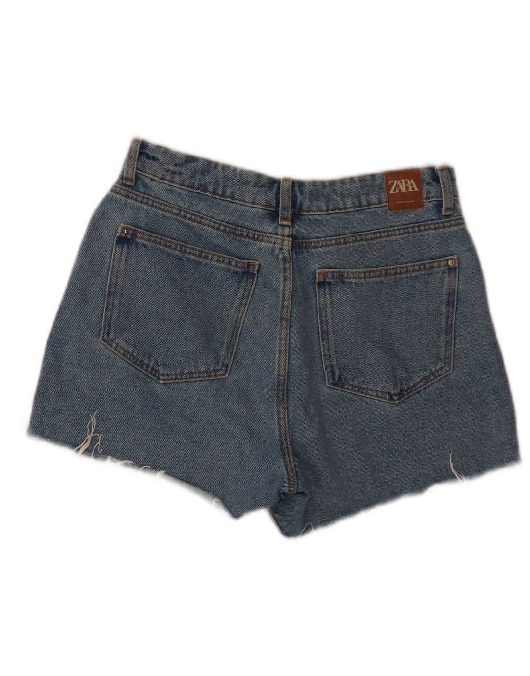 Pantaloncini di jeans da donna Zara piccoli W26 in cotone blu