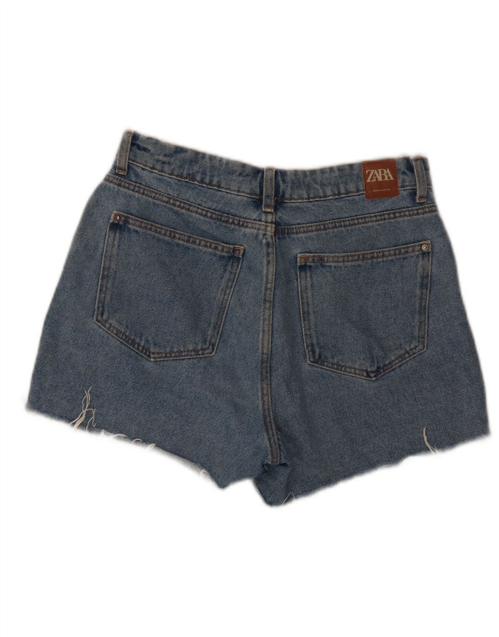 Pantaloncini di jeans da donna Zara piccoli W26 in cotone blu