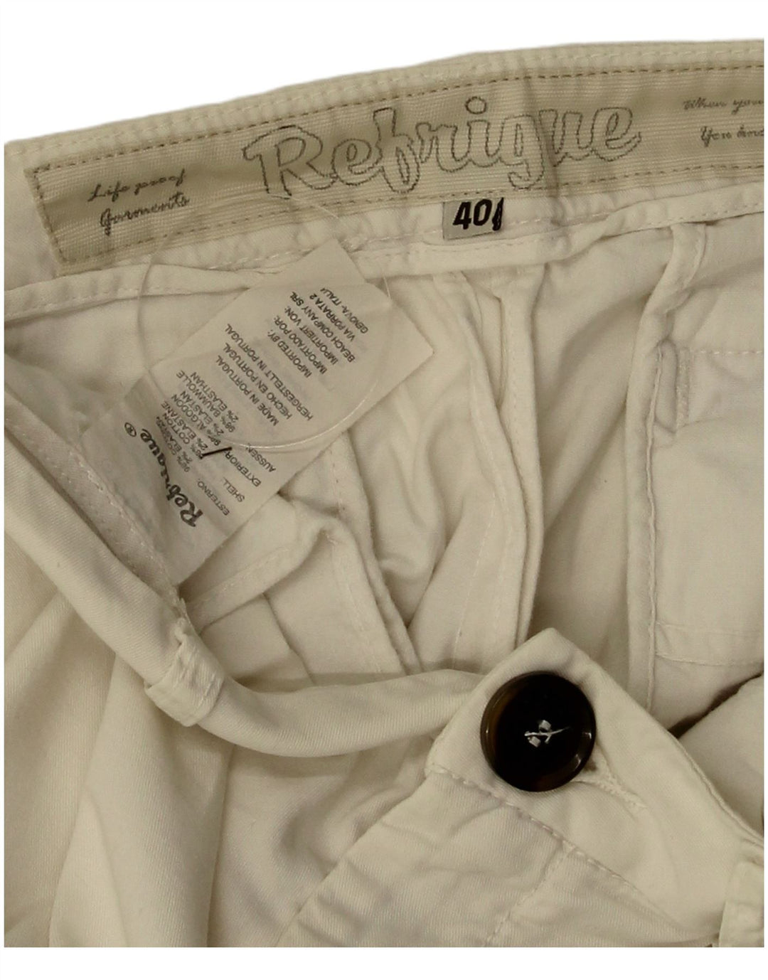 Pantaloncini chino da donna Refrigue EU 40 medio W30 cotone beige