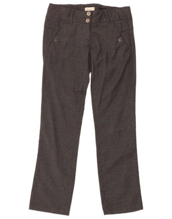 Pantaloni casual regolari da donna Pinko UK 8 Small W30 L29 Lana grigia