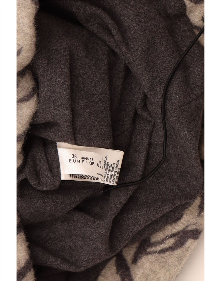 Cappotto imbottito con cappuccio da donna Luhta UK 12 Lana con stampa animalier grigio medio
