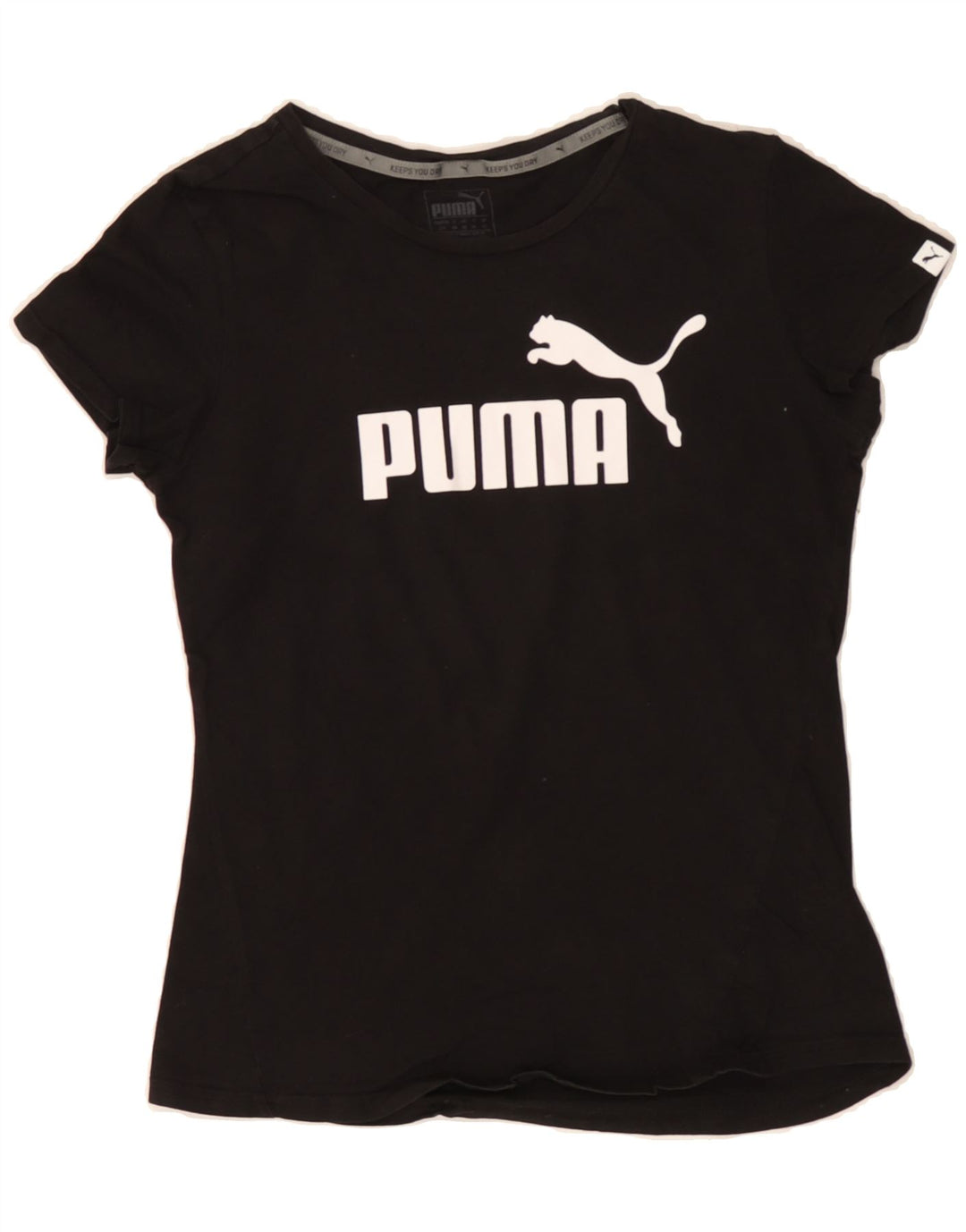 PUMA Womens Graphic T-Shirt Top UK 10 Small Black Vintage Puma and Second-Hand Puma from Messina Hembry 