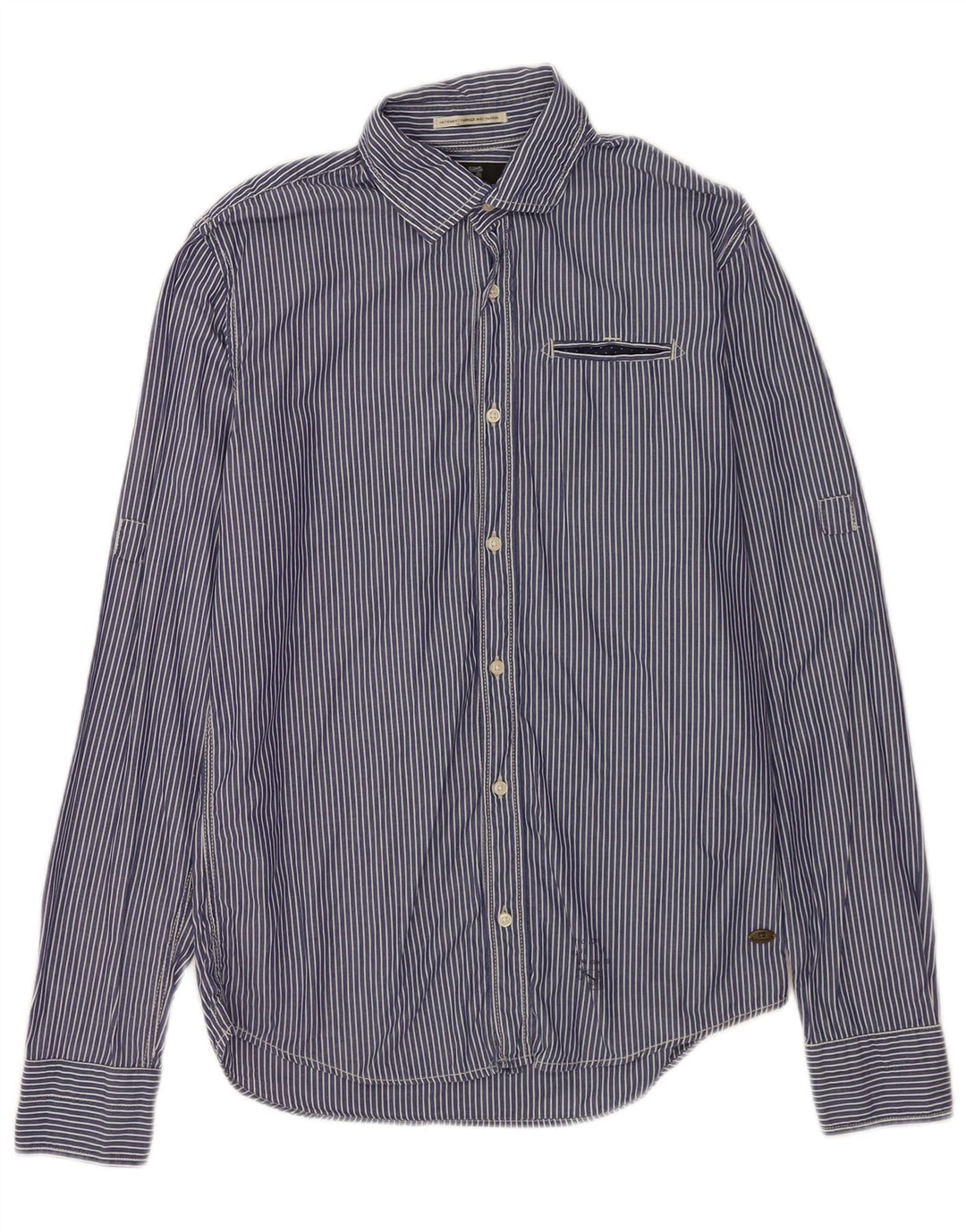 Camicia da uomo Scotch & Soda piccola in cotone a righe blu