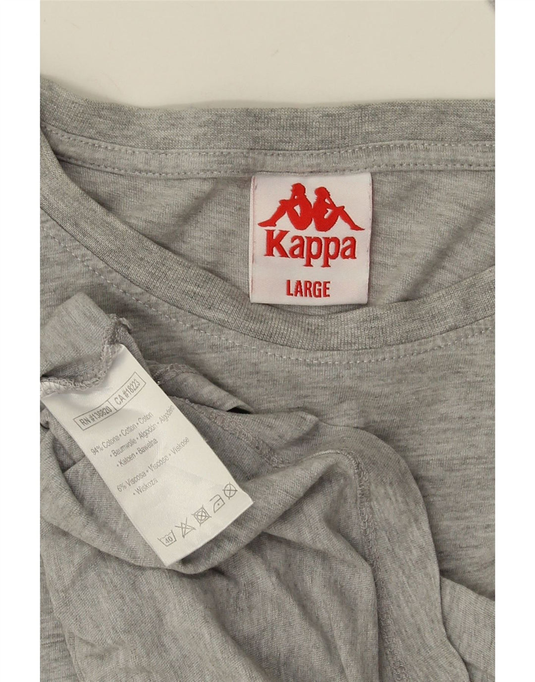 KAPPA Top grafico da uomo a maniche lunghe in cotone color block grigio grande