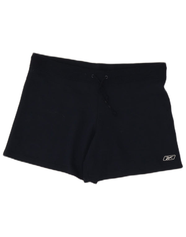 Pantaloncini sportivi Reebok da donna UK 12 medio blu navy cotone