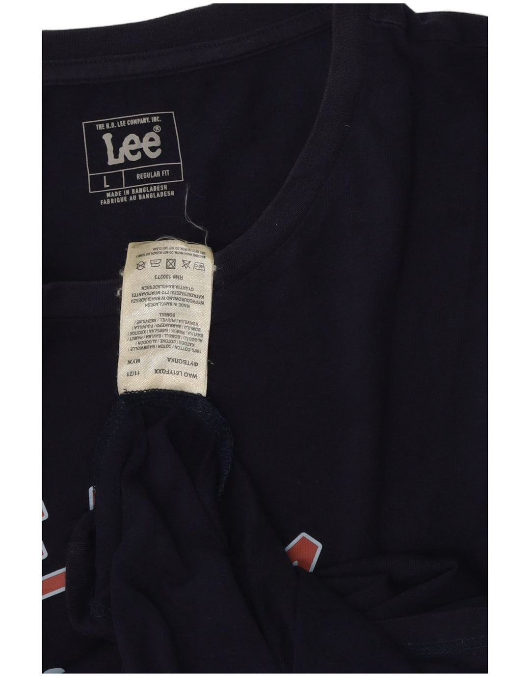 T-shirt grafica da uomo con vestibilità regolare Lee, taglia grande, in cotone blu navy