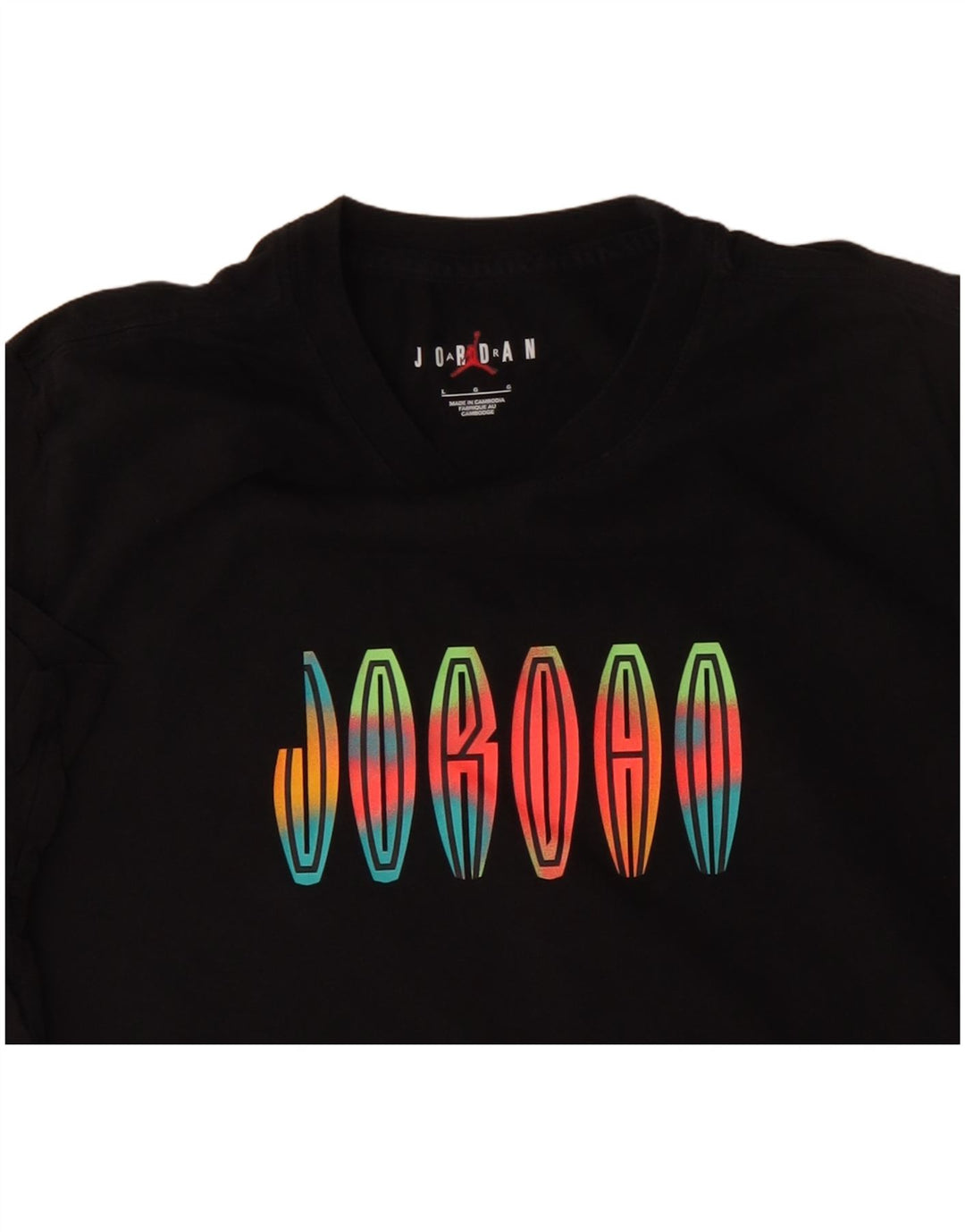 JORDAN T-shirt grafica da uomo grande in cotone nero