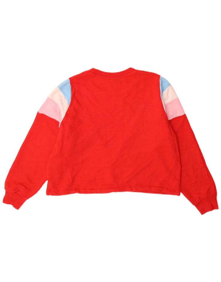 Levi's Donna Felpa Oversize Maglione UK 14 Medium Rosso Colorblock