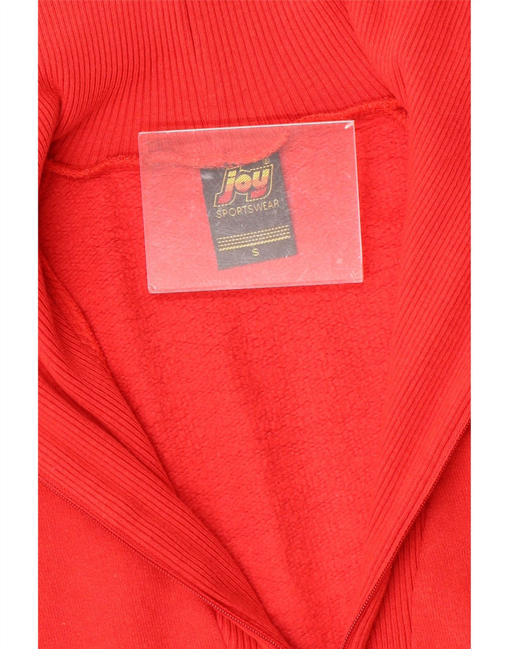 JOY Felpa da donna con collo con zip, maglione UK 10 piccolo cotone rosso