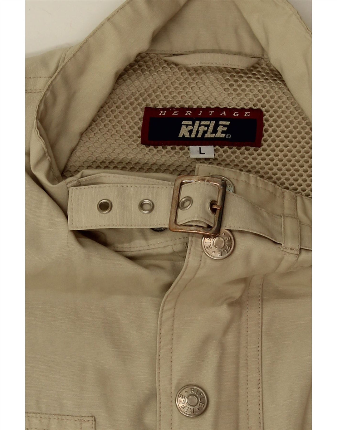 RIFLE Womens Utility Jacket UK 14 Large Beige Vintage Rifle and Second-Hand Rifle from Messina Hembry 
