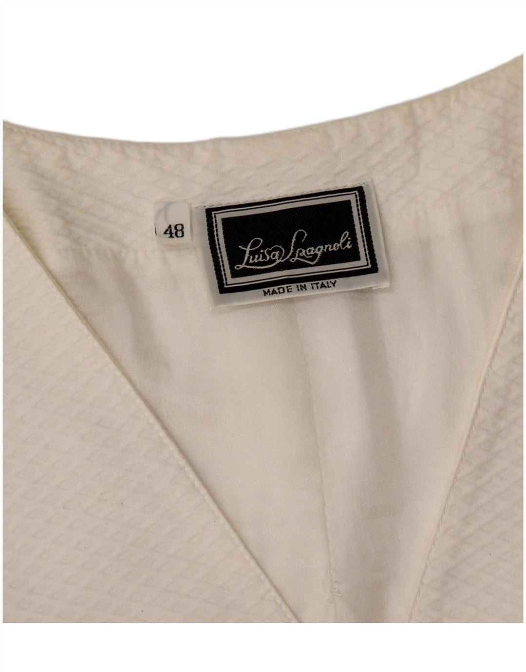 Luisa Spagnoli Giacca Blazer da Donna a 5 Bottoni IT 48 XL Bianco Argyle/Diamante