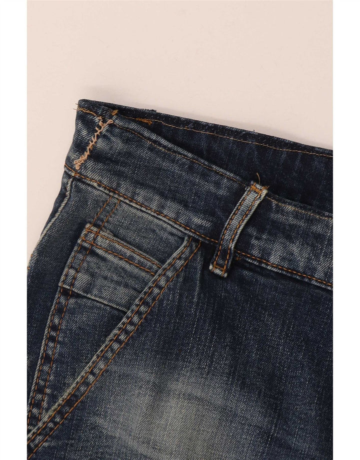 Jeans slim invecchiati corti Zara da uomo W32 L24 Blu
