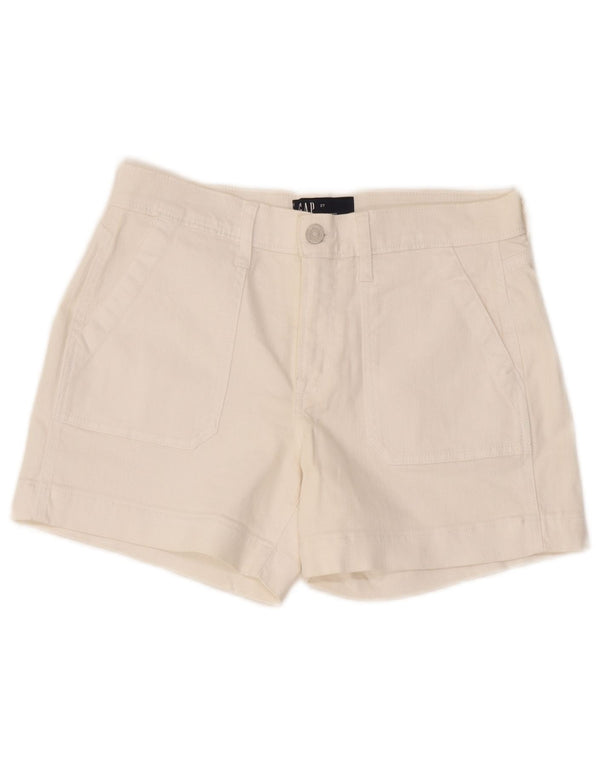 Pantaloncini di jeans da donna Gap W27 piccoli in cotone bianco