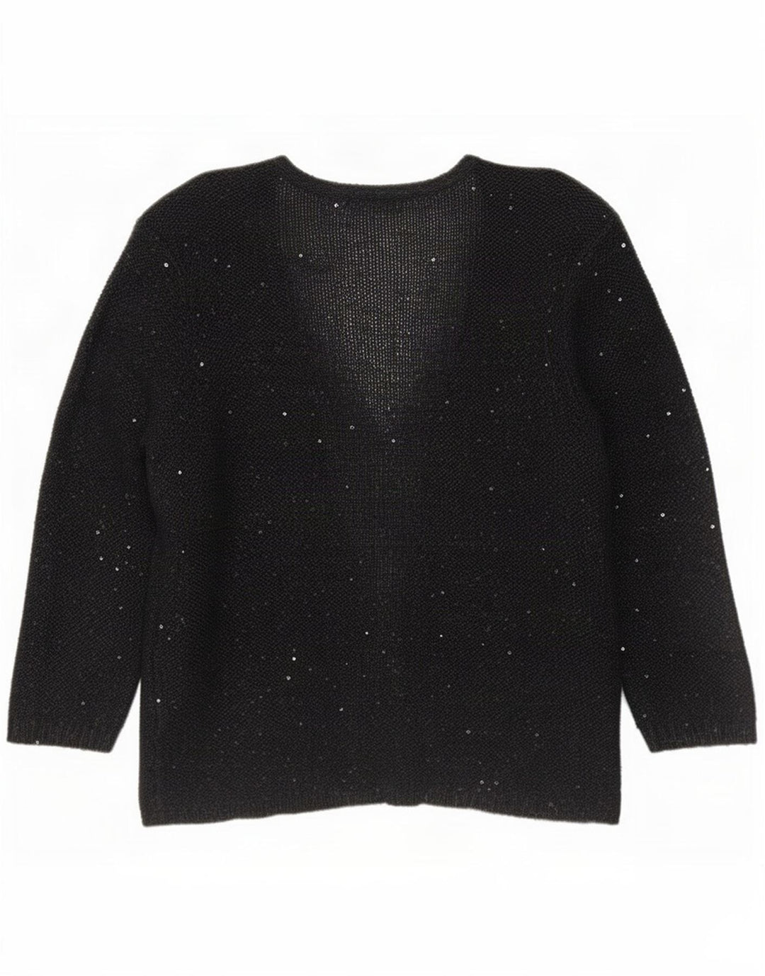 Maglione cardigan da donna Marks & Spencer UK 14 Grande poliestere screziato nero