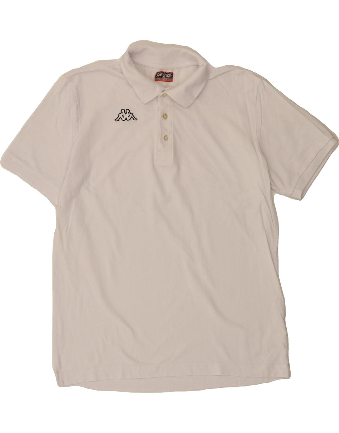 KAPPA Mens Polo Shirt XL White Cotton Classic Vintage Kappa and Second-Hand Kappa from Messina Hembry 