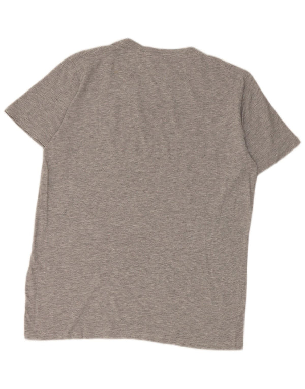 T-shirt grafica da uomo US Polo Assn Top grande in cotone chiazzato grigio