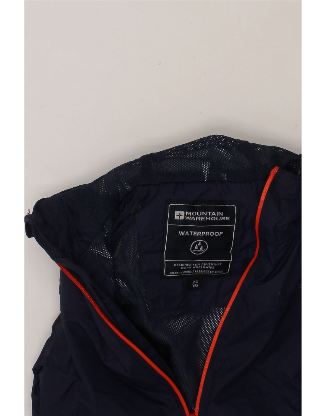 MOUNTAIN WAREHOUSE Girls Hooded Rain Jacket 2-3 Years Navy Blue Nylon Vintage Mountain Warehouse and Second-Hand Mountain Warehouse from Messina Hembry 