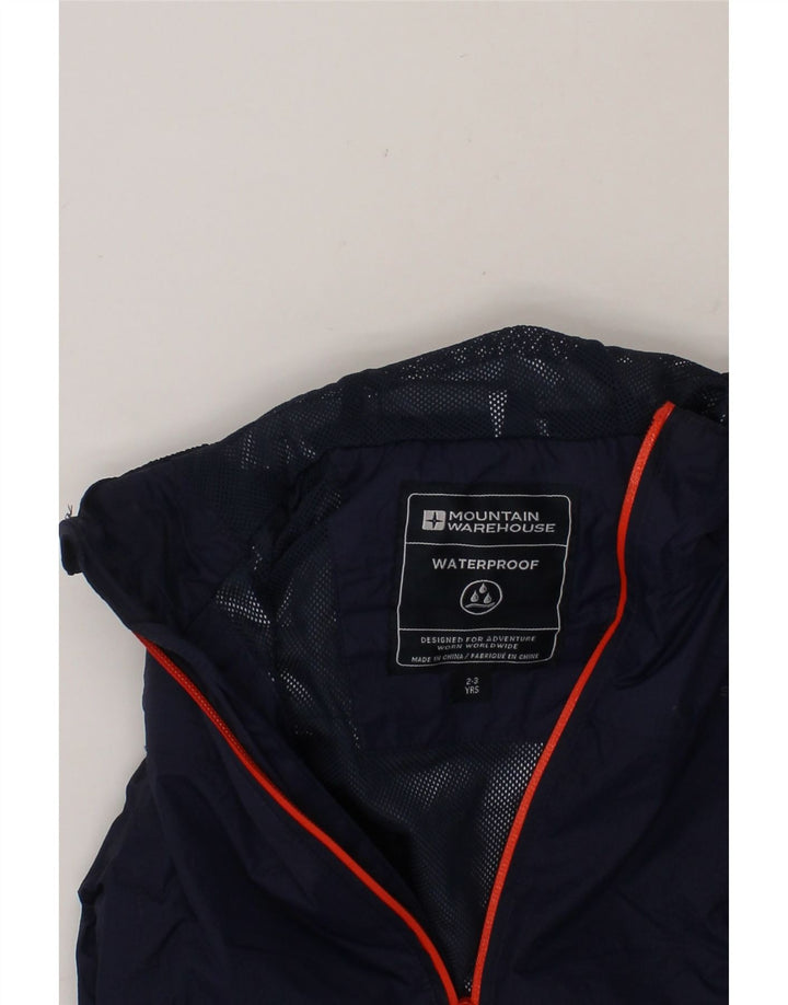 MOUNTAIN WAREHOUSE Girls Hooded Rain Jacket 2-3 Years Navy Blue Nylon Vintage Mountain Warehouse and Second-Hand Mountain Warehouse from Messina Hembry 