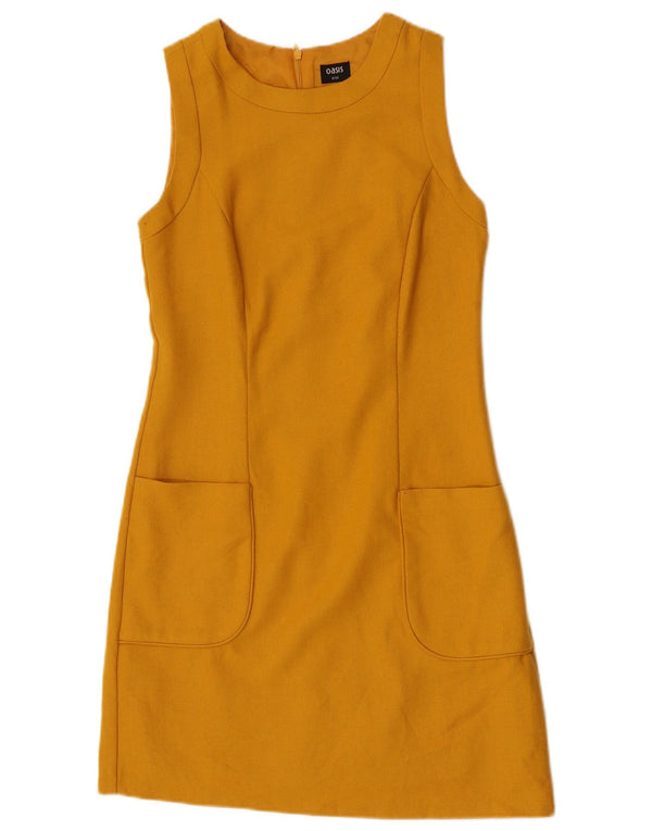 Abito tubino senza maniche da donna Oasis UK 8 piccolo in lana gialla