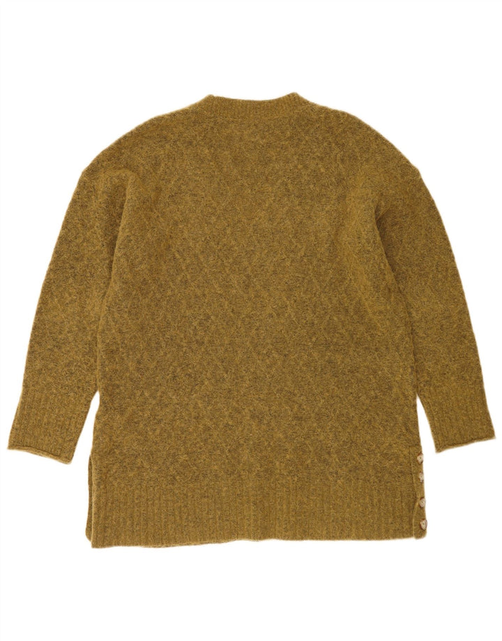 Maglione maglione con scollo a V da donna Fat Face UK 14 Grande poliestere kaki