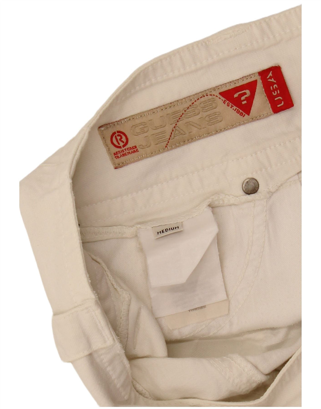 Guess Minigonna in denim da donna media W32 bianca