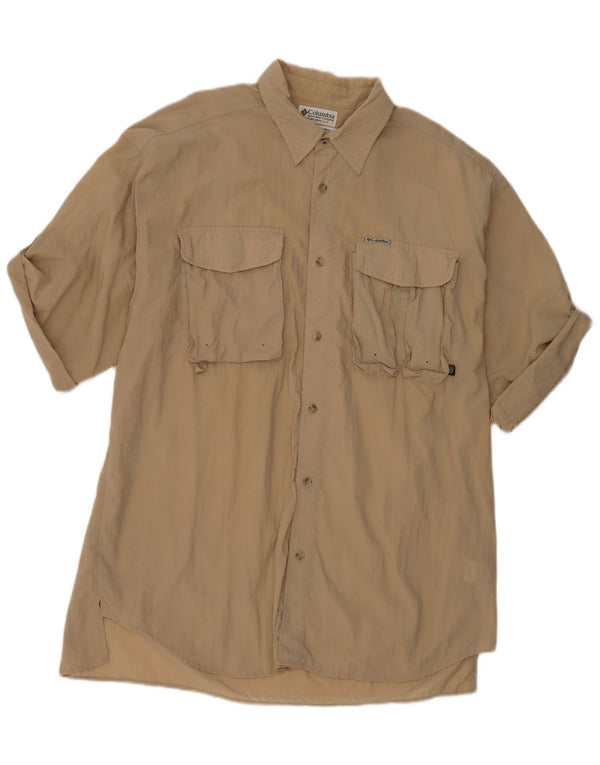 Camicia a maniche corte da uomo COLUMBIA 2XL Nylon beige
