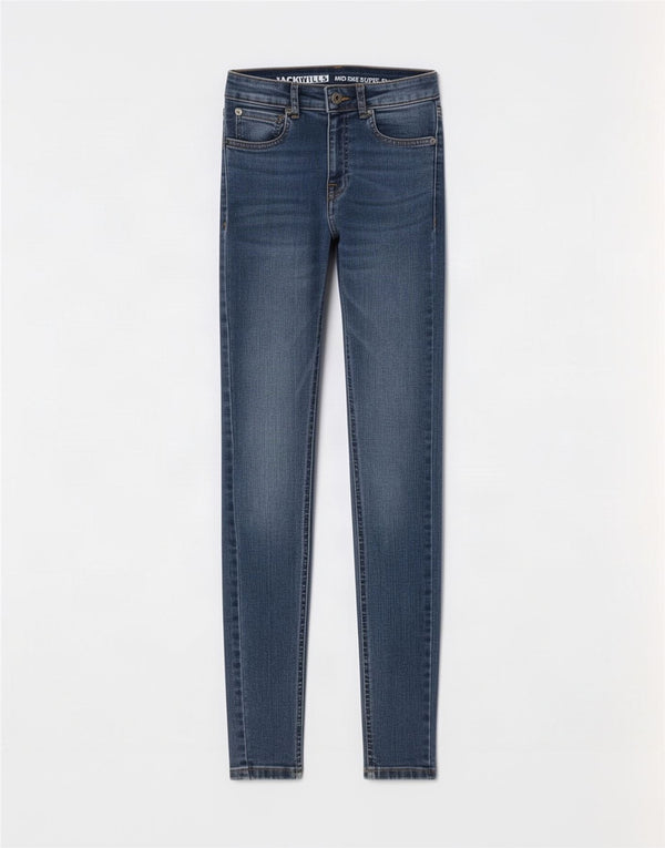 Jeans super skinny da donna a vita media Jack Wills W24 L30 cotone blu