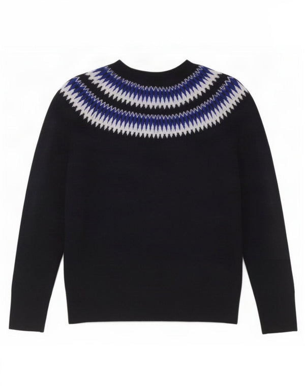Maglione da donna con scollo a barca Hobbs, UK 14, medio, blu navy, Fair Isle