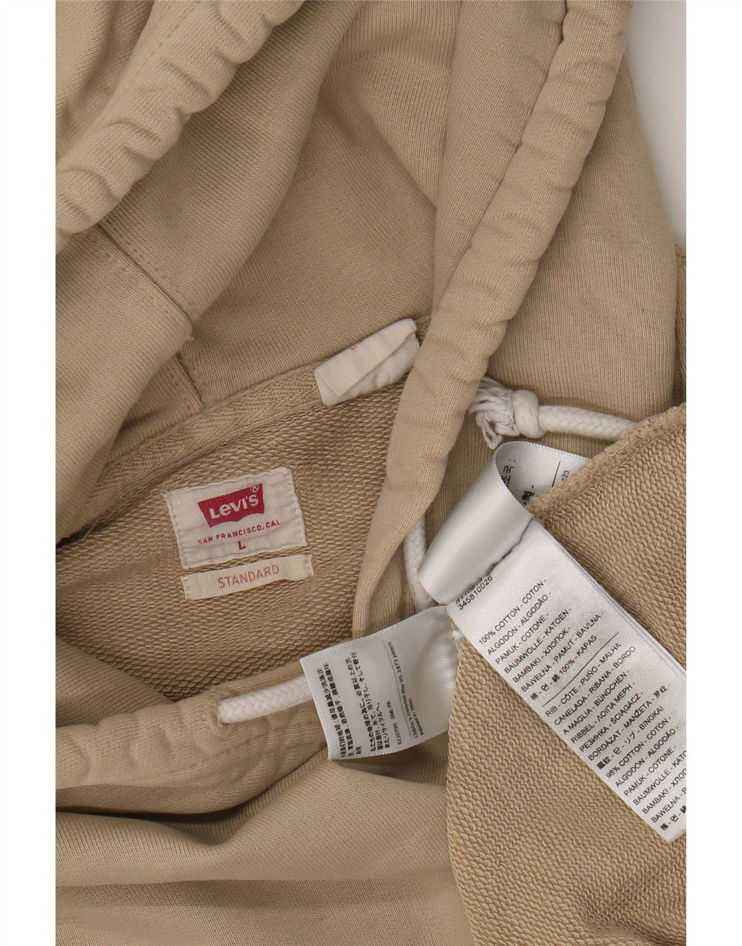 Maglione con cappuccio standard da uomo Levi's, grande, in cotone beige