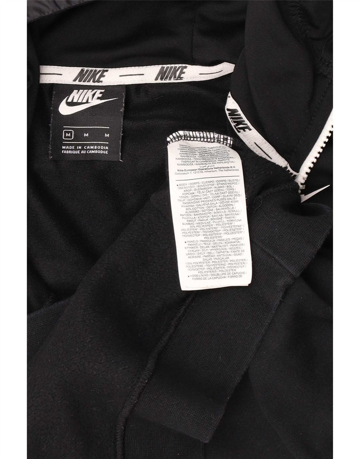 Felpa con cappuccio e collo con zip Nike da uomo in cotone nero medio
