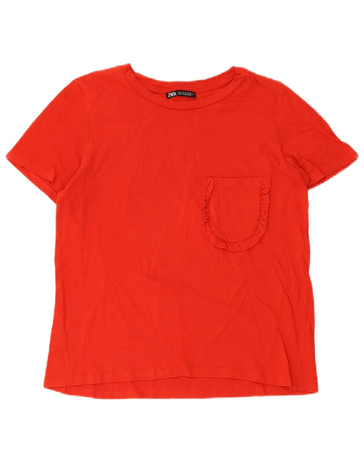 T-shirt corta da donna Zara UK 10 piccola rossa