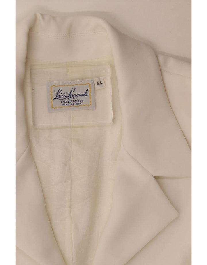 Giacca blazer da donna con zip intera Luisa Spagnoli IT 44 Acetato bianco medio