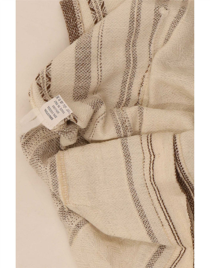 Giacca blazer vintage da donna senza maniche a 4 bottoni UK 12 a righe beige medio