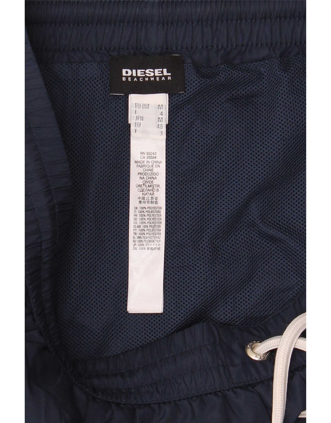 Pantaloncini da bagno grafici da uomo Diesel medi in poliestere blu navy