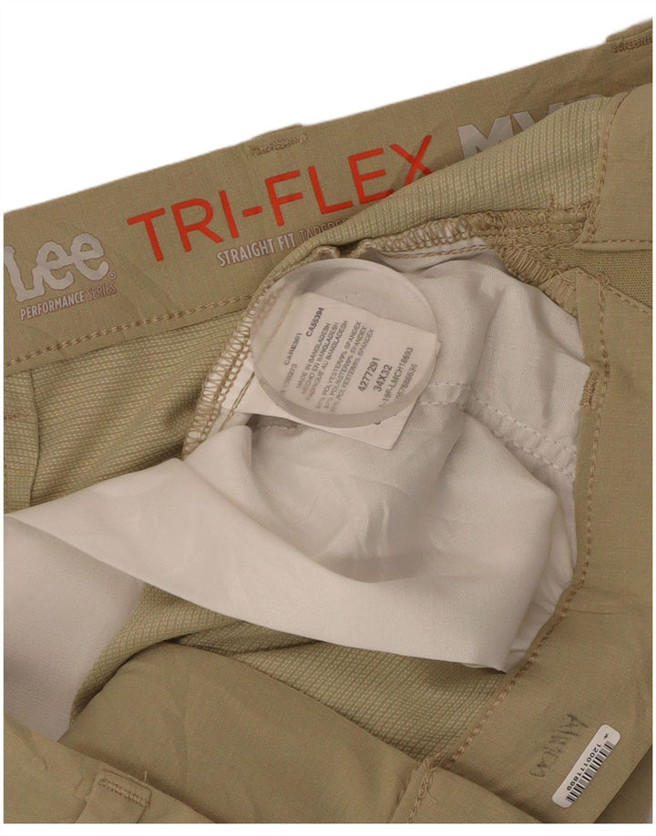 Pantaloni chino dritti affusolati da uomo Lee W34 L32 poliestere beige