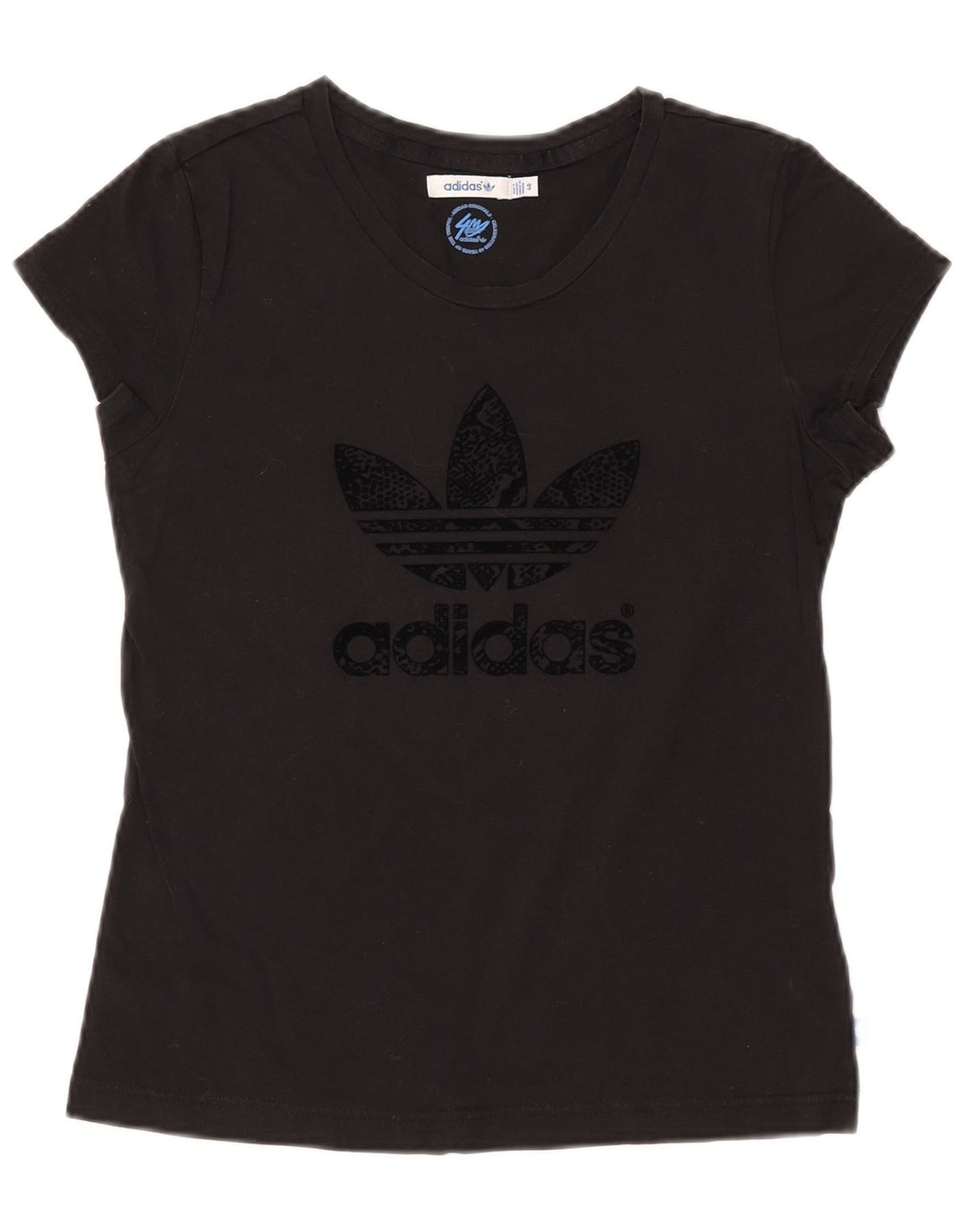T-shirt grafica da donna ADIDAS Top IT 40 Small in cotone nero