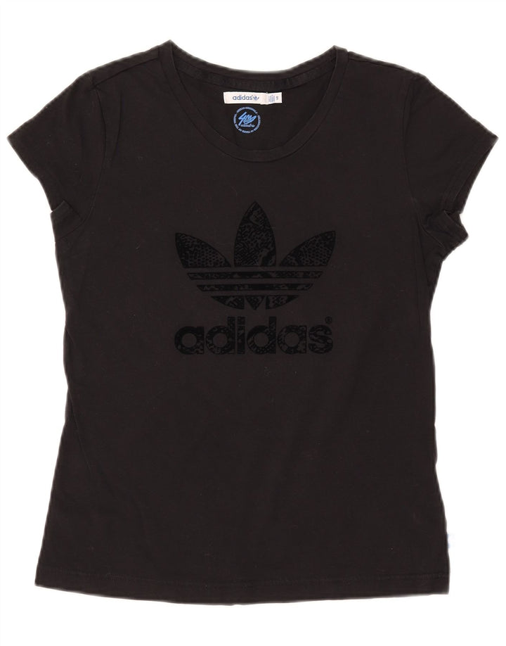T-shirt grafica da donna ADIDAS Top IT 40 Small in cotone nero